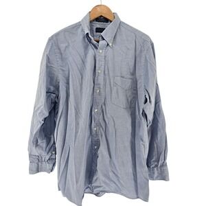 Mark Alexander Mens Blue Oxford Button Down Shirt‎ Size 17 35 Long Sleeve
